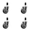 Service Caster 4'' Thermoplastic Rubber Wheel Swivel 1-3/8'' Expanding Stem Caster Set, 4PK SCC-EX20S414-TPRB-138-4 - alternate 1